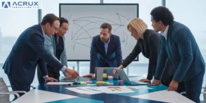 Leadership team preparing for a strategic planning session